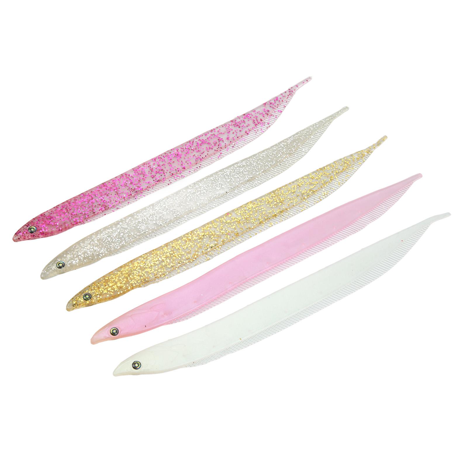 

5 PCS Fishing Simulation Lures Hairtail Saury Soft Bait Sea Fishing Lures 28cm Colourful