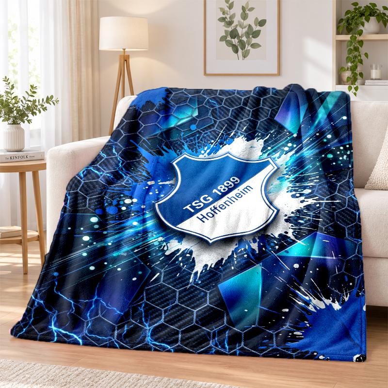 TSG Hoffenheim FC Printed Flannel Blanket Warm Comfort Bed Throw For Indoor Home Decoration