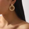 European American Style Round Alloy Earrings Exaggerated Irregular Geometric Minimalist Luxury High Grade Ear Jewelry For Women
