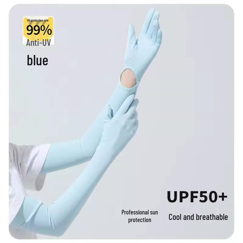 

Женские велосипедные перчатки с защитой от УФ-лучей и интегрированными рукавами из ледяного шелка для летней езды