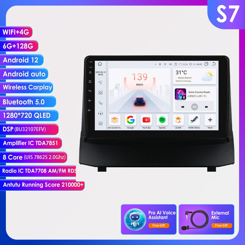 Autoradio Android 2din pentru Ford Fiesta 2009 - 2017 Radio auto Multimedia Player video Navigație GPS Ecran inteligent Unitate principală Carplay 4G WIFI DSP