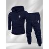 New Autumn and Winter Men'S Print Hoodie Casual Suit Two-Piece Couple Long Sleeve Pants Hooded Sweatshirt Drawstring Casual Pants Complete Set