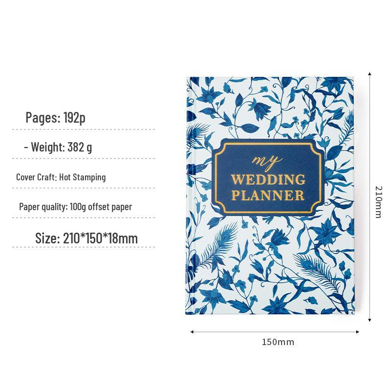 

Red Hardcover Wedding Planner and Budget Notebook цветочный/синий