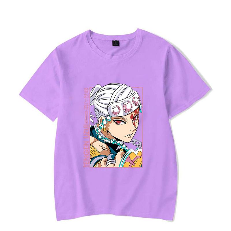 Hot Anime Uzui Tengen Print Hip Hop Short Sleeve Men Women Fashion Summer Cool Casual Outdoor T Shirts Tops