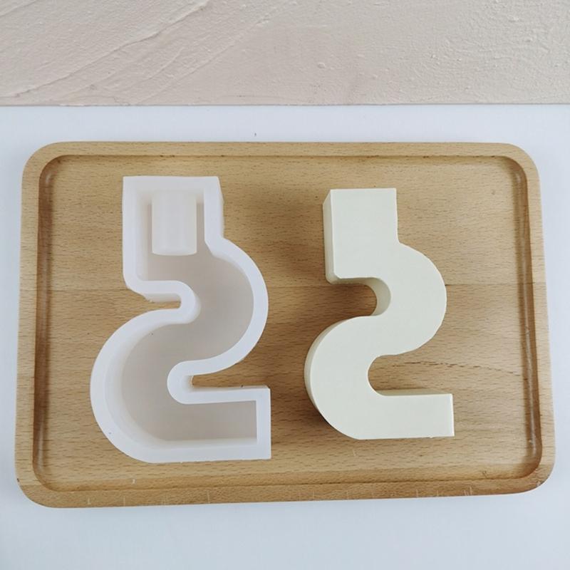 U-shape S-shape Candlestick Siliocne Mold Handmade Plaster Epoxy Resin Candle Holder Tray Molds Home Crafts Decoration