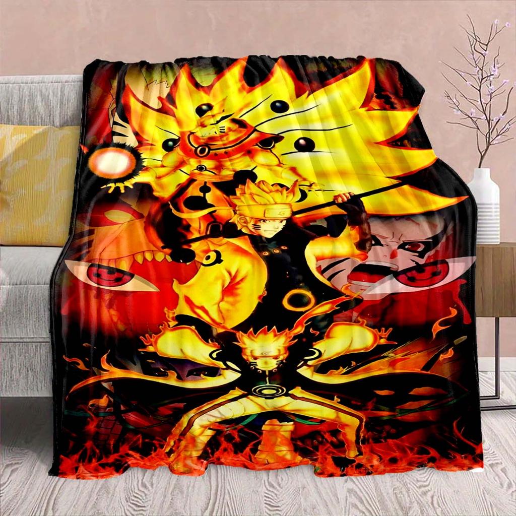 Naruto Anime Flannel Blanket - Soft Warm Perfect for Sofa, Bedding Camping Travel Office Home Decor -QJY