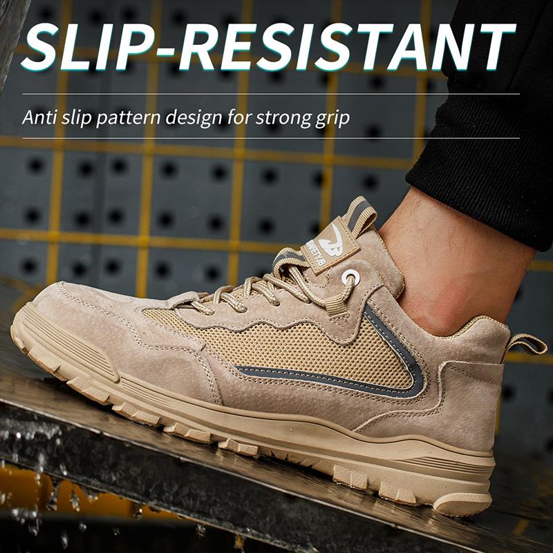Safety Shoes Men Anti-smash Breathable Work Boots Steel Toe Cap Puncture-Proof Male Footwear