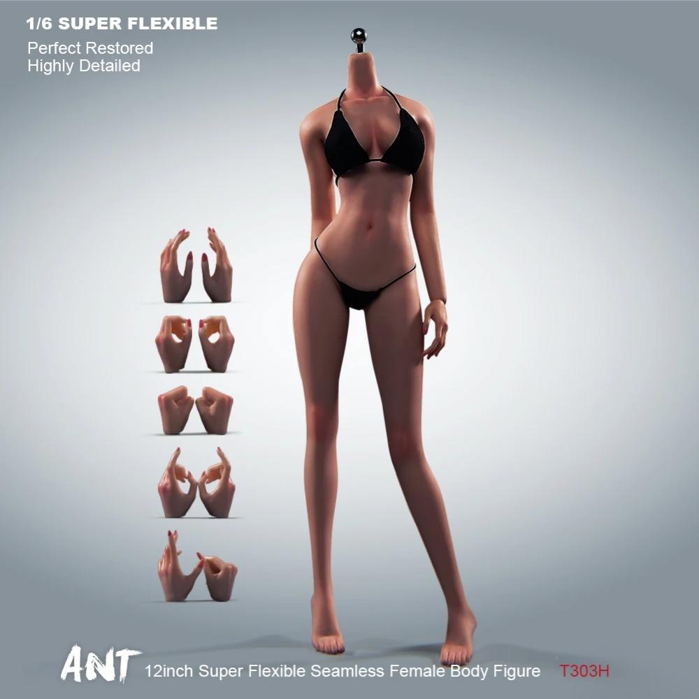 

ANT T303 Масштаб 1/6 Большая грудь Макияж Физиологические детали Супергибкое женское бесшовное тело 12 Фигурки солдат