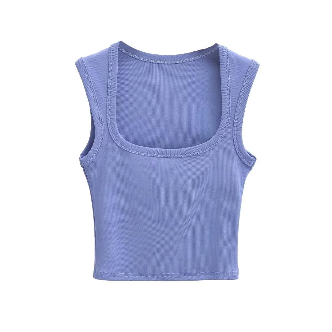 

Летний сексуальный облегающий топ без рукавов с квадратным вырезом для женщин M темно-фиолетового