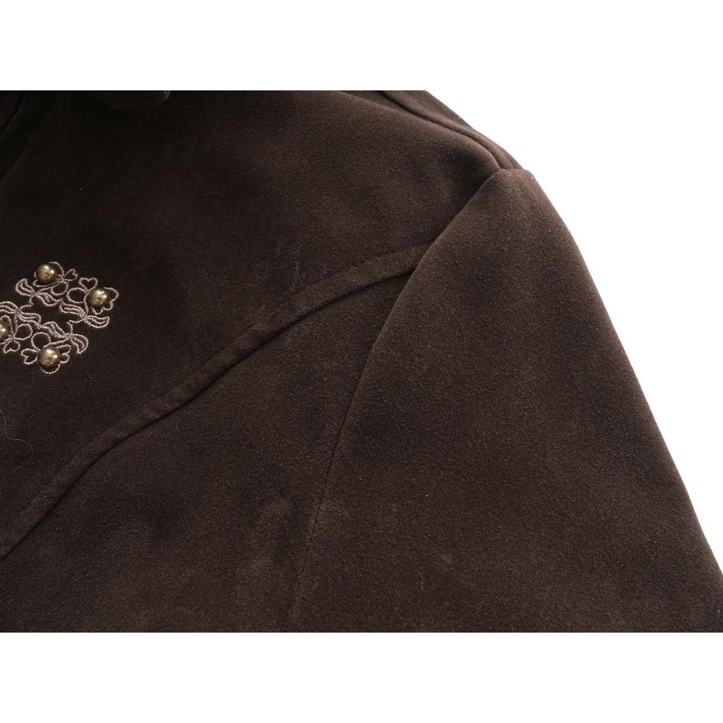 Vintage Fleece Fur Collar Cropped Jacket