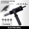 Quick & Easy Rivet Pulling Drill Bit Adapter with Hex Shaft Professional Rivet Gun Adapter,2.4/3.2/4.0/4.8mm,Cordless Rivet Gun