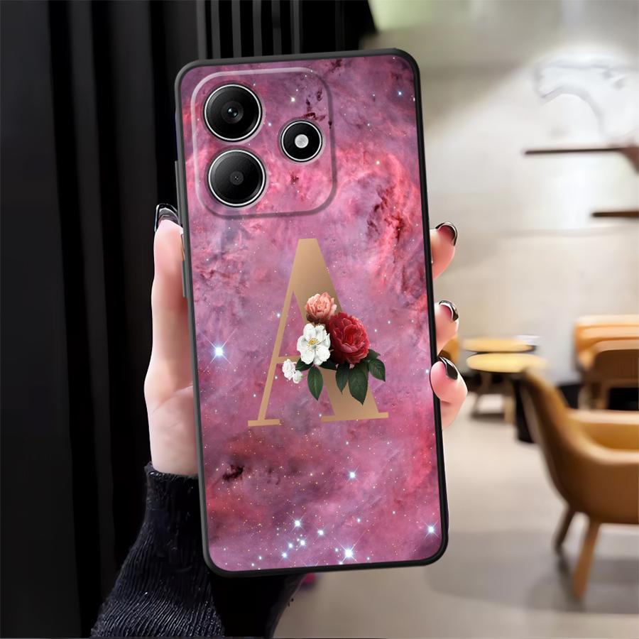 

Case for Xiaomi Redmi Note 14 13 Pro Plus 9 8 7 12 11 14C K80 12C 13C A4 A5 A3 A1 10 Phone Cover A1 A2 K40 Flower Name Letter A Redmi Note 8T