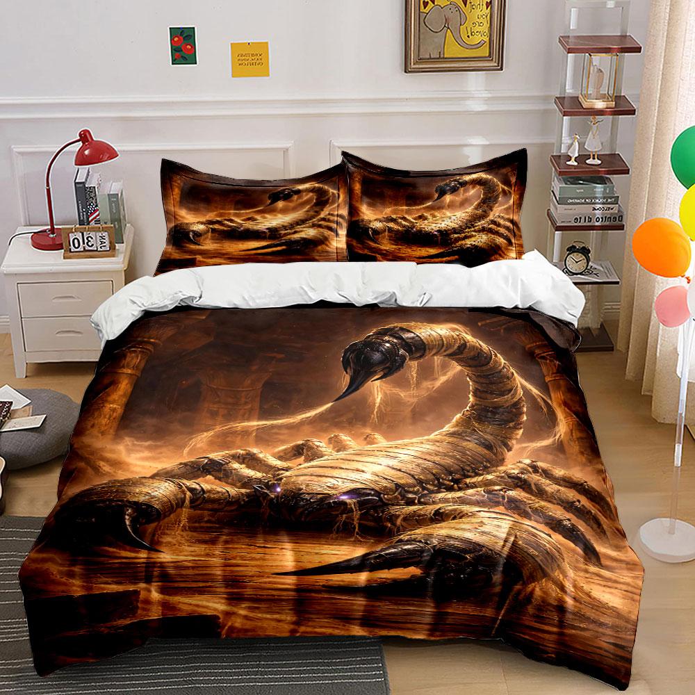 

Golden scorpion on ruins. Bedding sets Duvet cover sets Duvet covers Pillowcases(1 * Duvet Cover 2 * Pillowcases, without duvet insert) 135x200cm