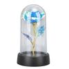 Blue Flower Night Light Romantic Ambient Bedside Sleeping Glass  Flower Lamp for Bedroom Desktop
