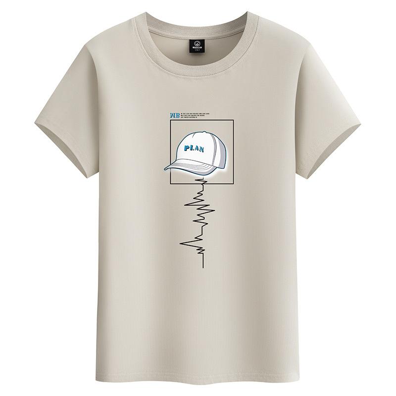 Summer Fashion Cotton Men T-shirt Round Neck Short Sleeve Loose Mans Tee Shirt Large Size