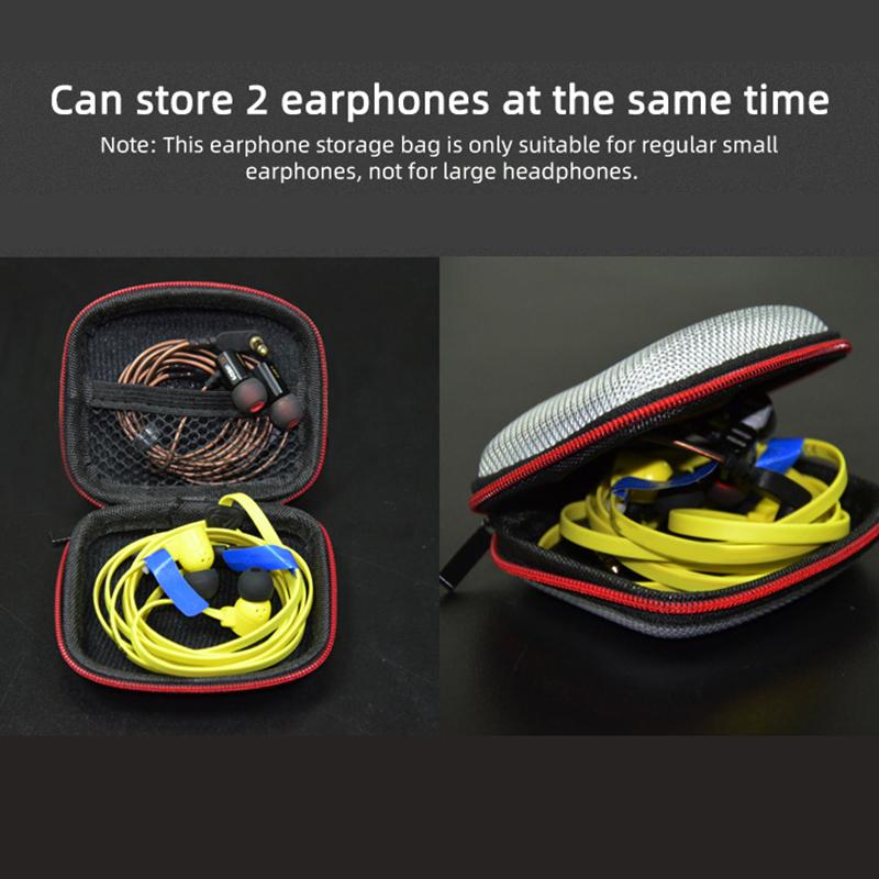 Borsa Porta Auricolari KZ Scatola Quadrata/Ovale per Cuffie Custodia per Auricolari da Viaggio Interno Esterno Accessori Con Cerniera