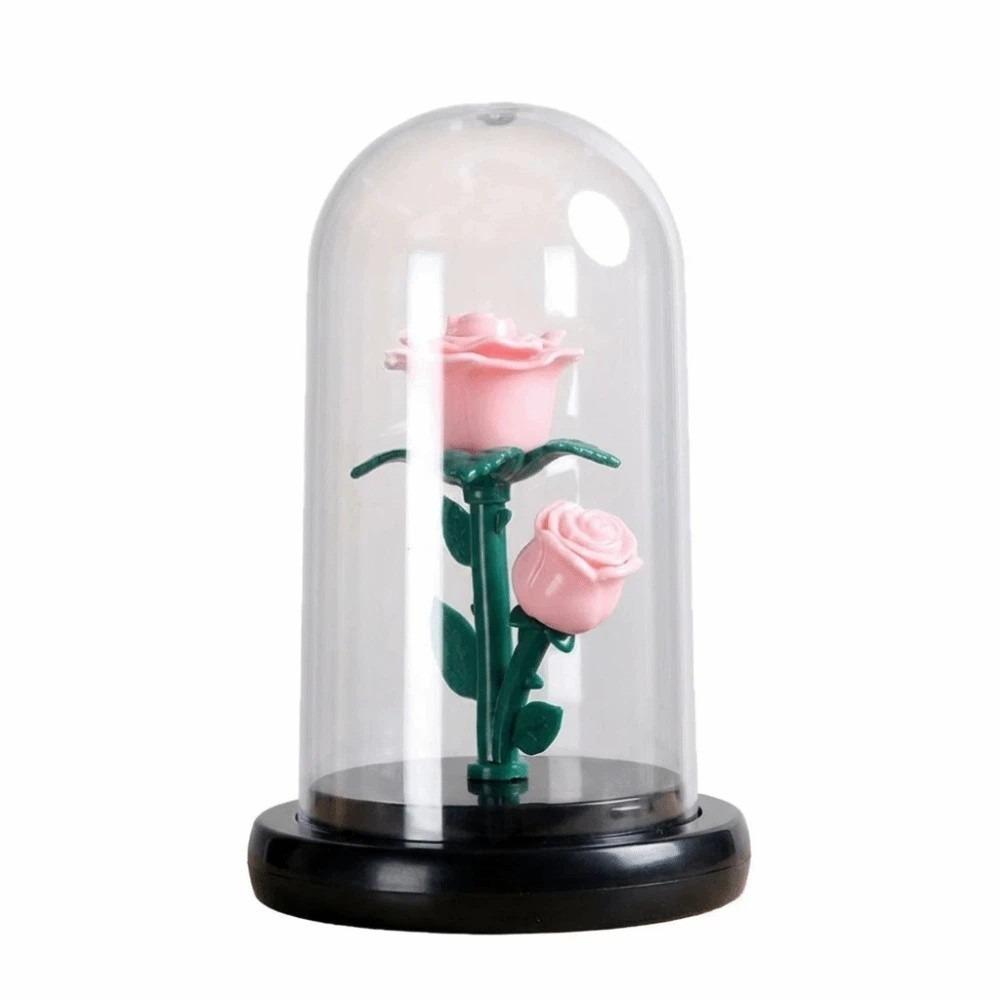 Luminous Eternal Rose Lamp with Lampshade Bedroom Bedside Lamp LED Flower Light  Anniversary Gift