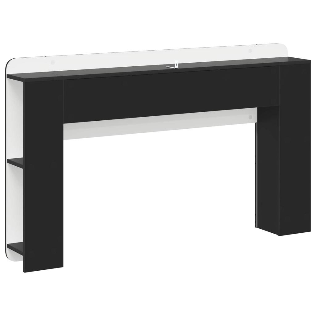 Headboard Cabinet Black 135 x 18.5 x 80 cm Particleboard