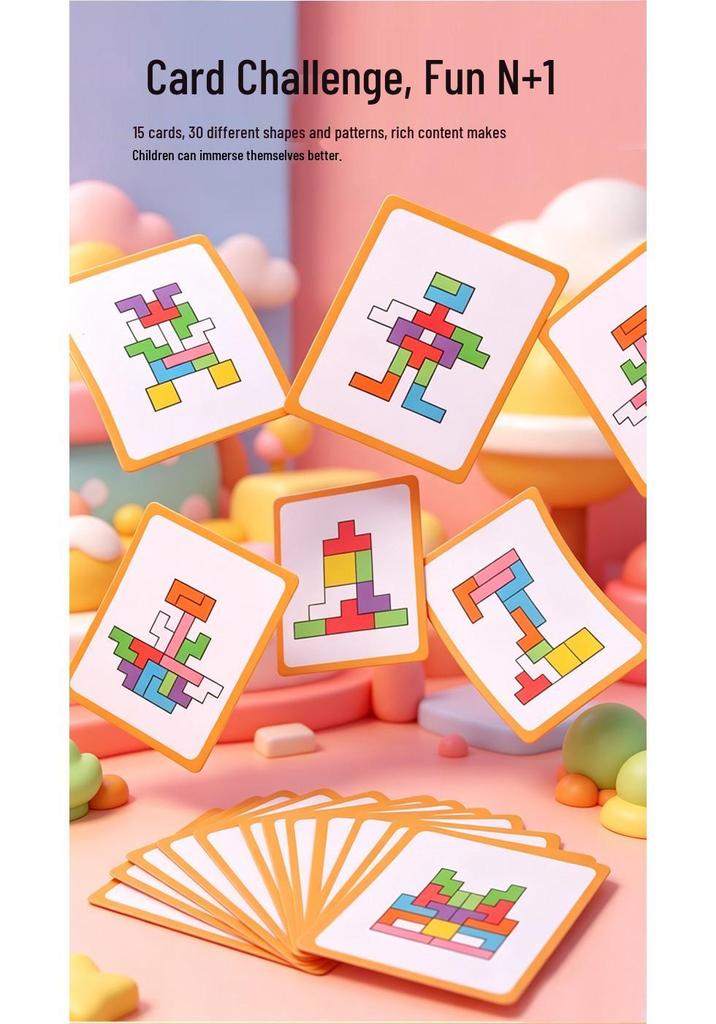 Educational Wooden Russian Tetris 3D Puzzle for Kids