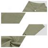 Mens Linen Shirt Short Sleeve Stand Collar Casual Loose Fit Breathable Lightweight Button Down Top with Chest Pocket