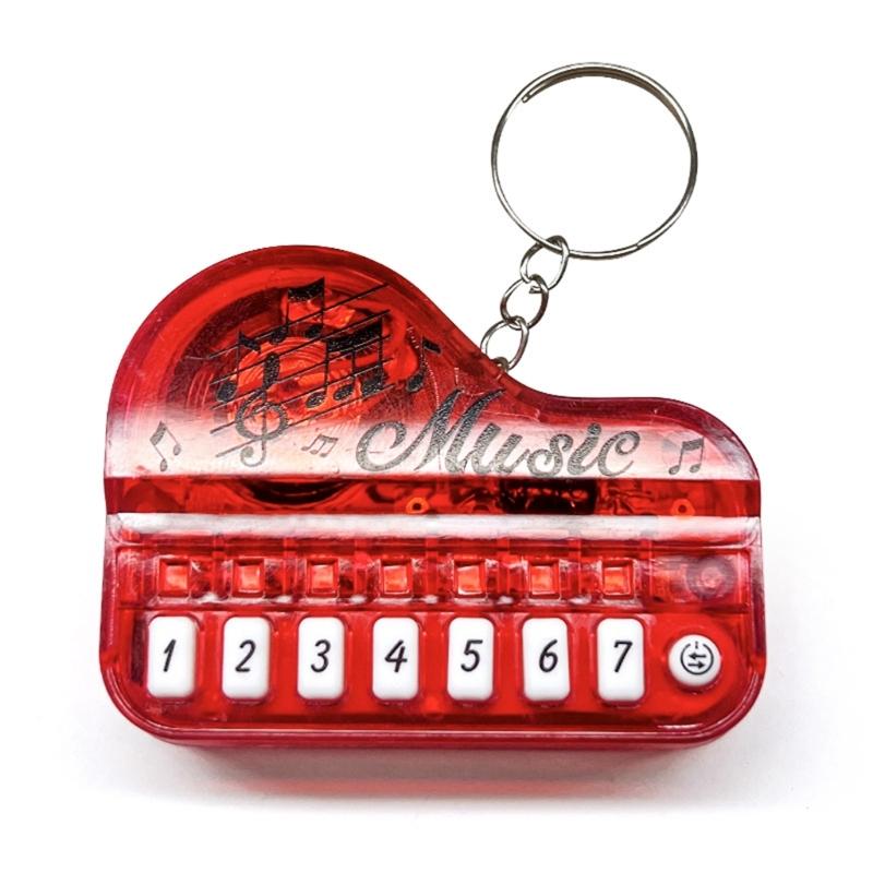 Playable Miniature Piano Keychain Toy For Children Portable Musical Instrument With LED Light Safe Plastic Design