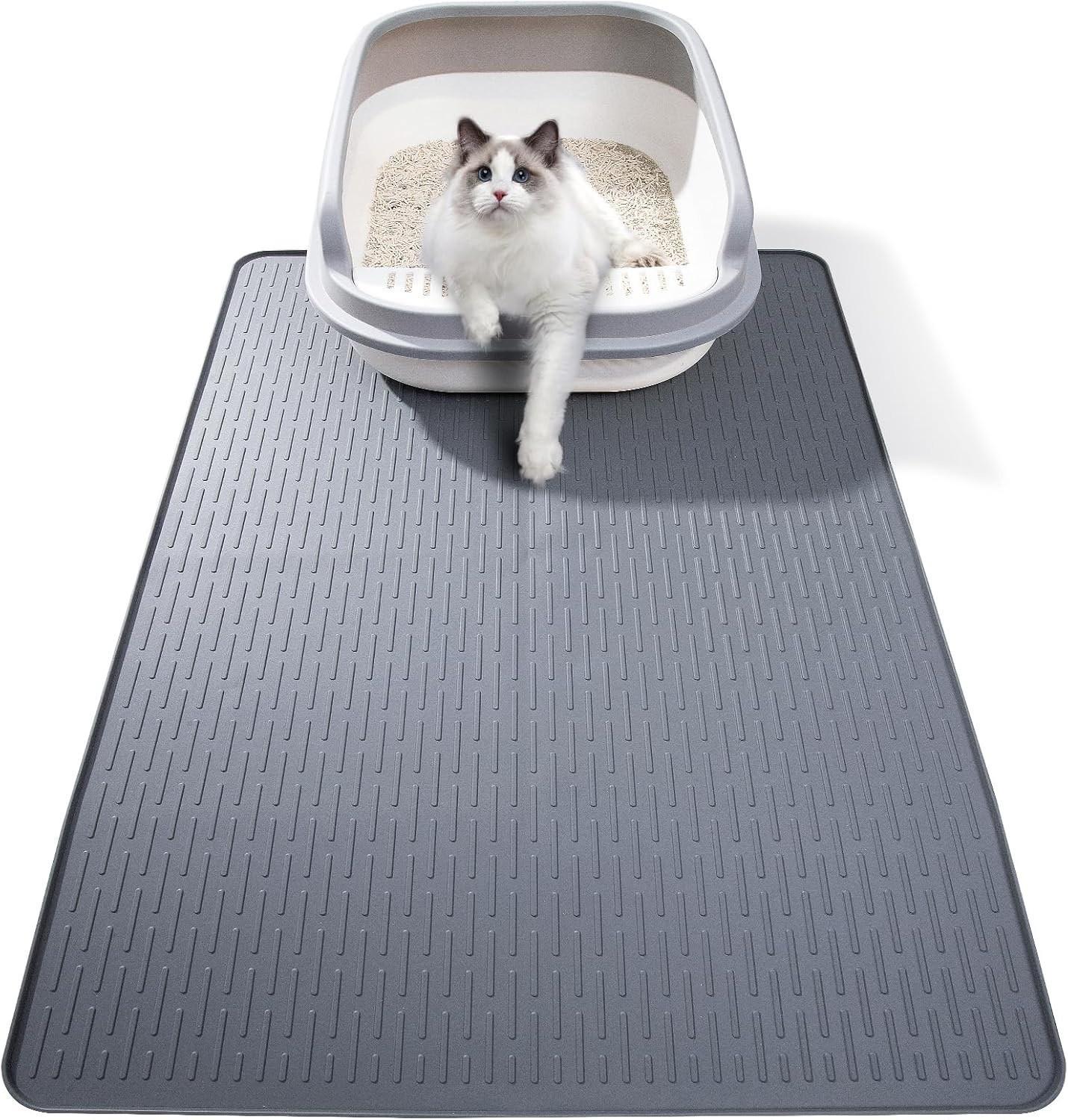 Extra Large Silicone Pet Mat 86x56cm - Non-Slip, Dirt-Proof, Spill-Proof, Easy-Clean 86*56*0.7cm