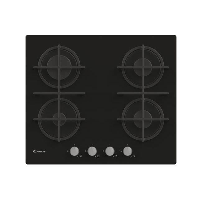 Plită pe gaz - CANDY - CVG6B - Sticlă securizată - 4 arzătoare - Negru