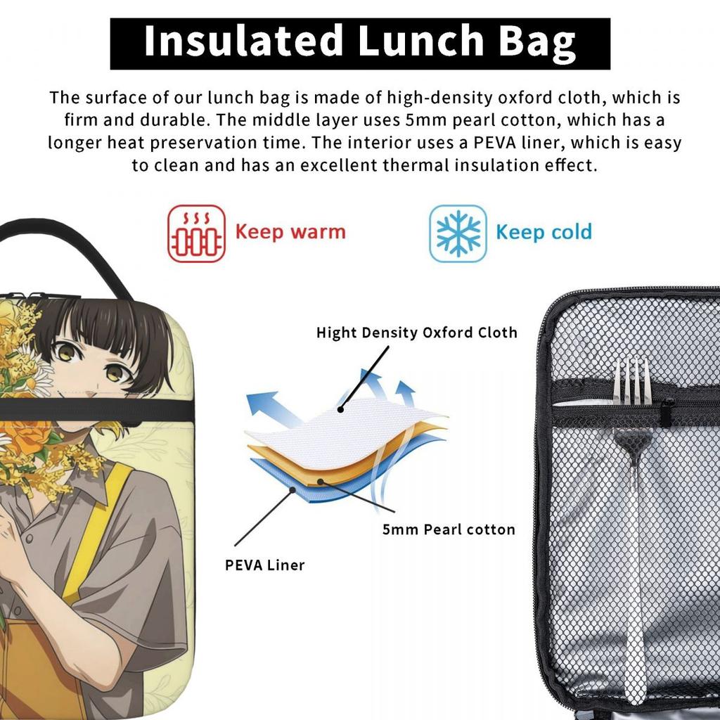 Anime Blue Locks Insulated Lunch Bag for Women Kids Portable Food Boxes Thermal Lunch Box Tote
