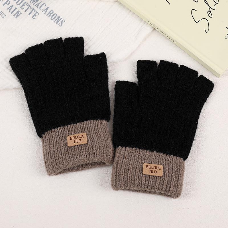 Damen Strickhandschuhe im koreanischen Stil mit Touchscreen-Funktion und halben Fingern - Warm, rutschfest, kältefest für Herbst & Winter