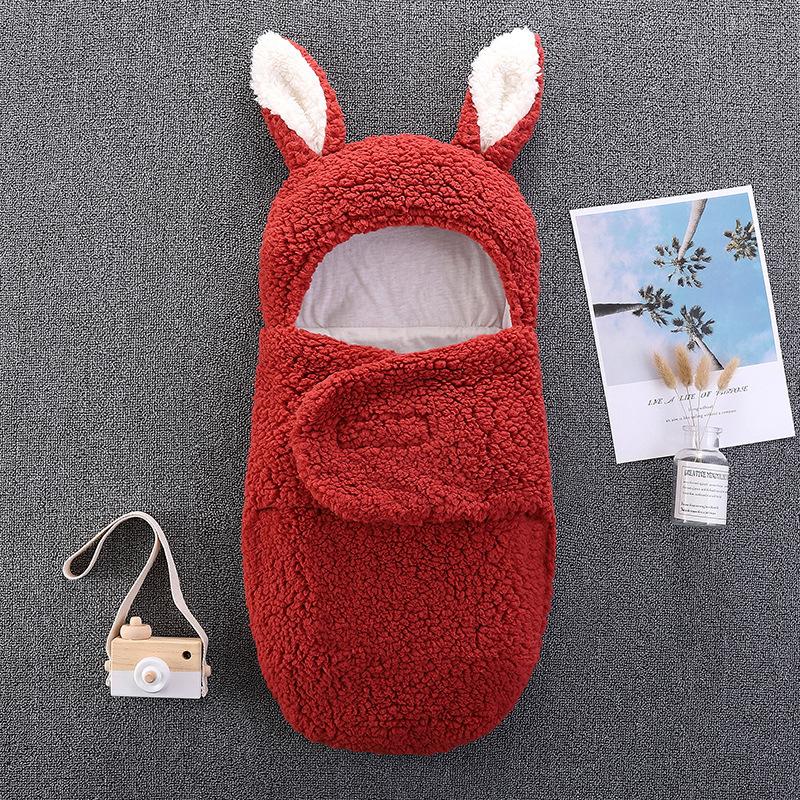 Copertina Swaddle per Neonato Morbida Carina con Orecchie Indossabile Sacco a Pelo Busta Anti-Sussulto per Neonati Maschi Femmine