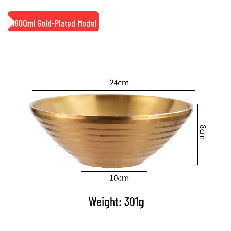 Qiwei 304 Stainless Steel Large Noodle & Soup Bowl