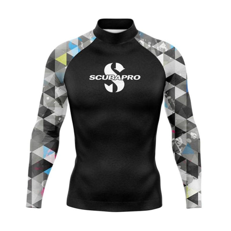 Mens UPF 50 Long Sleeve Rash Guard Surfing Diving Swimming UV Protection Sunproof Beach Wear