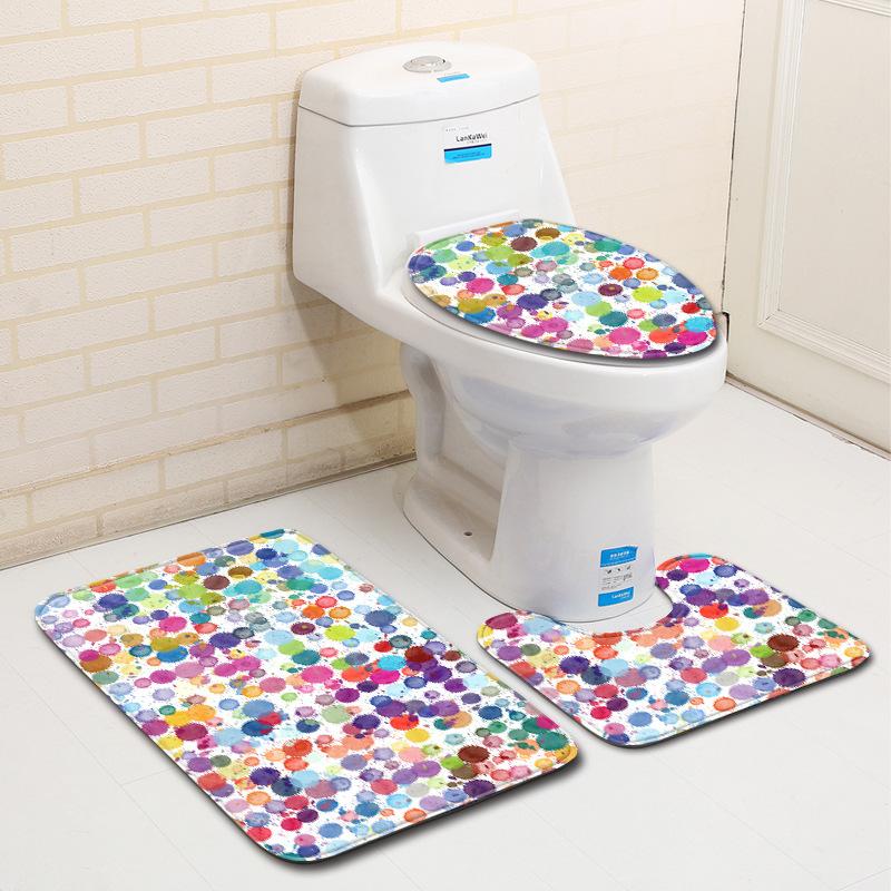 Heißverkaufende Toilette Dreiteilige Bodenmatte Türvorleger Badezimmerteppich Rutschfest Praktischer Türvorleger