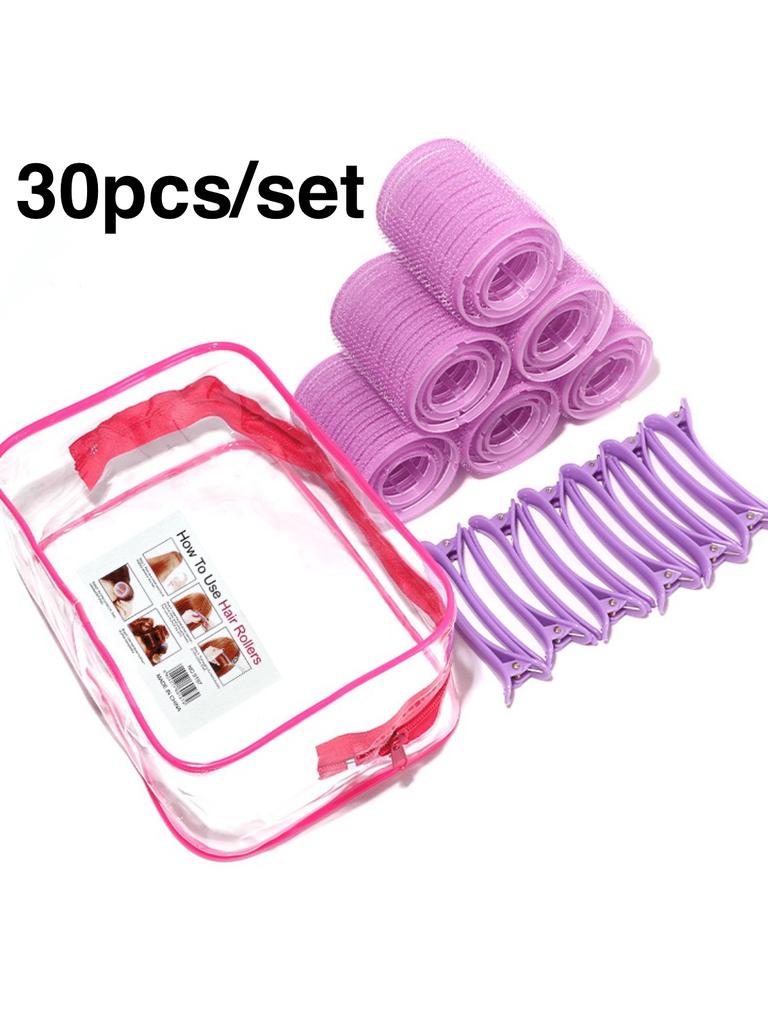 30pcs/set Self Grip Heatless Hair Curling Roller Hair Curlers DIY Hair Styling Accessories For Women