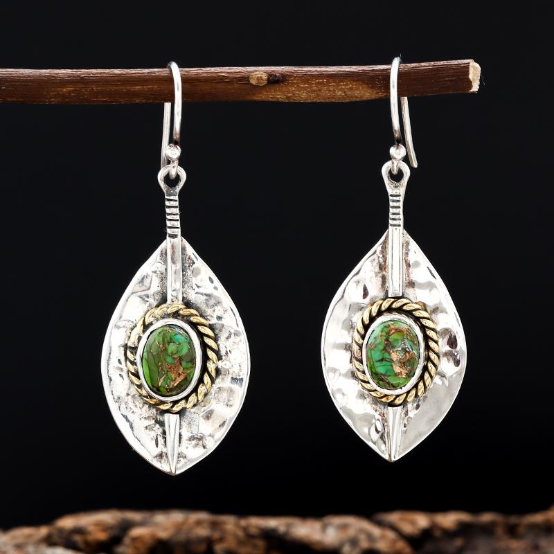 Multi Color Turquoise Glossy Hypoallergenic Earrings Women Girls Jewelry
