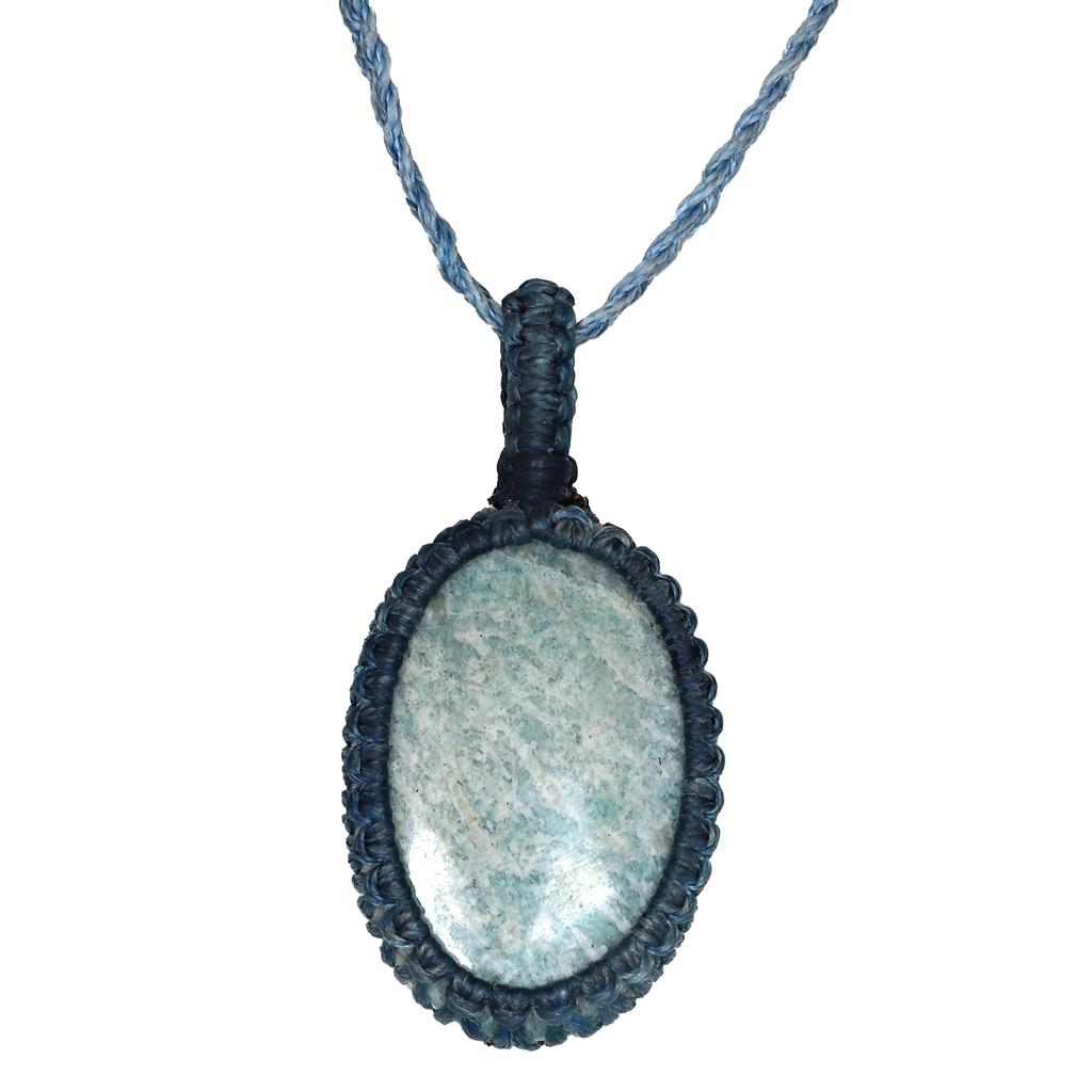 Amazonite Necklace Jewelry Choker Collier Necklace Woman Collar Macrame