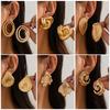 Fashionable Hollow Double Circle Alloy Earrings Simple Irregular Earring Set