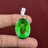 Fasetterad grön ametist hänge handgjort äkta ädelstenssmycken 925 sterlingsilver hänge helt nytt hänge antika smycken presenter till vän