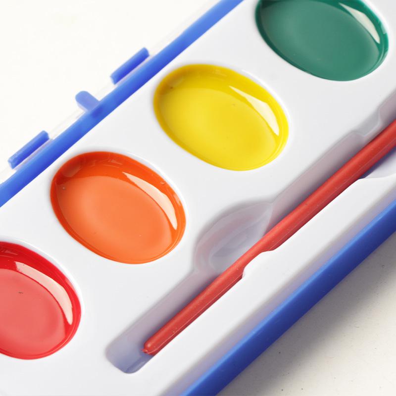 Aquarellfarben-Kasten-Set mit Pinseln für Kinder - Waschbar und Deckfarben