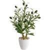 Artificial Olive Tree 18" Tall Small Faux Fake Potted Plant Medium Olive Branches and Fruits Realistic Mini Tree for Tabletop Home Office Living Room