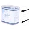 200Pcs Disposable Cotton Swab Spiral Ear Cleaner Black Double Heads Medical Swab Lipstick Eyebrow Eyelash Cotton Bud Makeup Tool