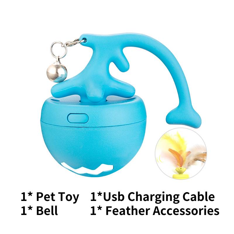 

Электрический катящийся мячик для кошек в виде рыбной кости, умная движущаяся игрушка для домашних кошек, снимающая скуку синий