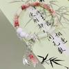 Bamboo Style Butterfly Milky Pink Bead Elastic Bangles Girl Bilezik Bracelet Women Jewelry Pulseras