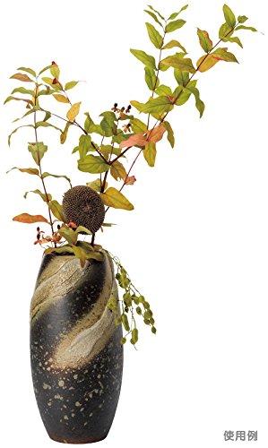 Marui Seito Shigaraki Ware Hechimon Flower Vase, Large, Vertical, Brown, Ash Glazed, Ceramic, Buddhist Altar, MR-1-5572