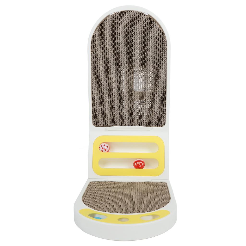 Cat Scratcher L Shaped Scratch Resistant Wearable Cat Scratch Pad with Bell Ball Toy for Indoor