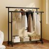 Multifunctional Floor Coat and Clothes Drying Rack for Bedroom, Balcony, or Dorm.