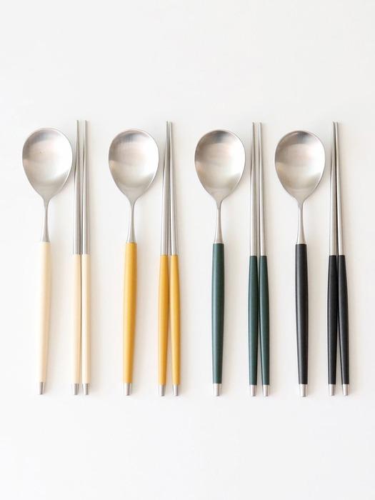 

kamomekitchen bogen dustin satin cutlery set 4 colors Deep green