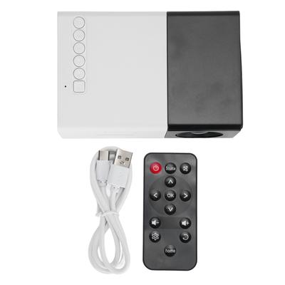 Projector 1080P LED Projector Black White Portable Projector for Home Theater Outdoor Use 5V 2A