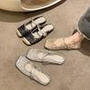 Fashion Summer Woman's Lace Slippers French Women Sandals Flat Shoes Fashion Street Style Casual Ladies Dress Shoes MaryJane Shoes Mujer