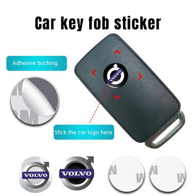 14mm Car Remote Key Fob Emblem Badge Radio Button Sticker For Volvo XC90 V90 V60 XC60 V40 S80 S60 S90 C40 XC40 V70 XC70 T6 AWD